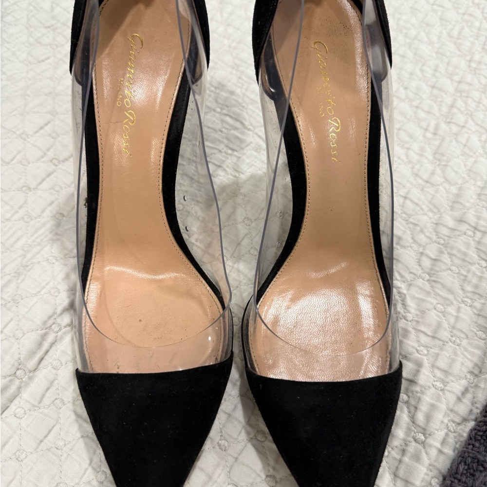 Gianvito Rossi Black Heels with Transparent Panels